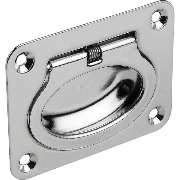 Recessed Handle Fold-Down, L=63, H=58, Form:B, Screw On Stainless Steel